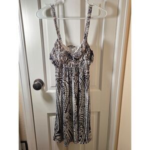 Teen Women's Ocean Blue Medium Black & White Spaghetti Strap Dress
